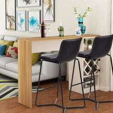 Load image into Gallery viewer, Set of 2 PU Leather Bar Stools Pub Chairs with Metal Legs