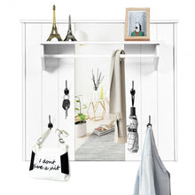 Load image into Gallery viewer, Wall Mounted Mirror Coat Hat Rack Storage Shelf