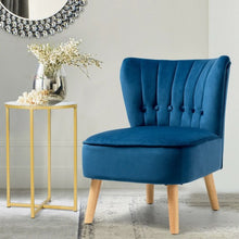 Load image into Gallery viewer, Armless Accent Chair Tufted Velvet Leisure Chair-Blue