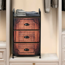 Load image into Gallery viewer, 3 Drawer Fabric Dresser Storage Tower Nightstand