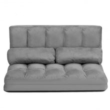 Load image into Gallery viewer, Foldable Floor 6-Position Adjustable Lounge Couch-Gray
