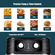 Load image into Gallery viewer, 1700W 5.3 QT Electric Hot Air Fryer w/Stainless steel & Non-Stick Fry Basket-BK