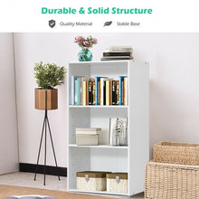 Load image into Gallery viewer, 3 Open Shelf Bookcase Modern Storage Display Cabinet-White