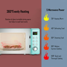 Load image into Gallery viewer, 700W Glass Turntable Retro Countertop Microwave Oven-Green