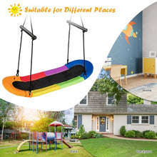 Load image into Gallery viewer, Saucer Tree Swing Surf Kids Outdoor Adjustable Oval Platform Set w/Handle-Color