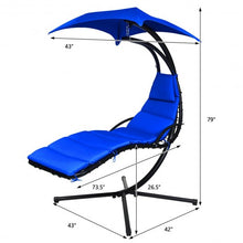 Load image into Gallery viewer, Hanging Stand Chaise Lounger Swing Chair w/ Pillow-Navy