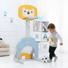 Load image into Gallery viewer, 3-in-1 Adjustable Kids Basketball Hoop Sports Set-Yellow