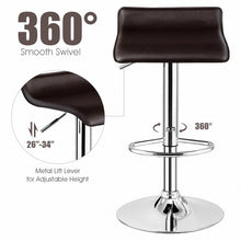 Load image into Gallery viewer, Set of 2 Adjustable PU Leather Backless Bar Stools-Coffee