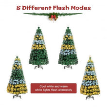 Load image into Gallery viewer, 5' / 6' Pre-Lit Fiber Double-Color Lights Optic Christmas Tree-5'