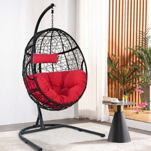 Load image into Gallery viewer, Hanging Cushioned Hammock Chair with Stand-Red