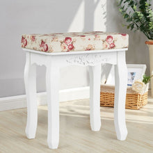 Load image into Gallery viewer, White Cushioned Vanity Stool Piano Seat