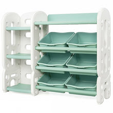 Load image into Gallery viewer, Kids Toy Storage Organizer w/Bins and Multi-Layer Shelf for Bedroom Playroom -GR