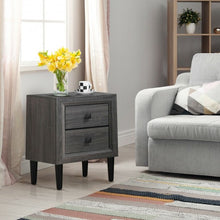 Load image into Gallery viewer, Multipurpose Retro Bedside Nightstand with 2 Drawers