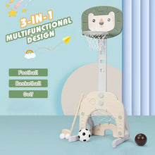 Load image into Gallery viewer, 3-in-1 Adjustable Kids Basketball Hoop Sports Set-Green