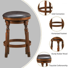 Load image into Gallery viewer, Set of 2 24" Swivel Leather Padded Bar Dining Stool