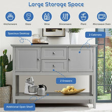 Load image into Gallery viewer, Wooden Sideboard Buffet Console Table w/ Drawers and Storage-Gray