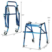 Load image into Gallery viewer, Folding Adjustable Walker Small Aluminum Walker -Blue