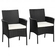 Load image into Gallery viewer, 2 pieces Patio Wicker Chairs with Cozy Seat Cushions
