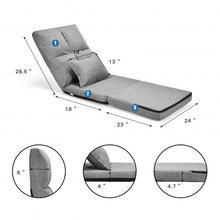 Load image into Gallery viewer, Fold Down Flip Convertible Sleeper Couch with Pillow-Gray