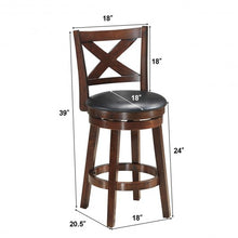 Load image into Gallery viewer, Swivel Counter Height X-back Upholstered Dining Chair-24"