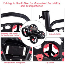 Load image into Gallery viewer, 4 Wheels Folding Golf Pull Push Cart Trolley