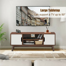Load image into Gallery viewer, 50" Wood Media TV Stand with Storage Shelf-White