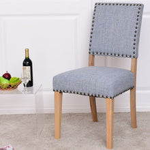 Load image into Gallery viewer, Set of 2 Fabric Dining Chairs with Rubber Wooden Legs