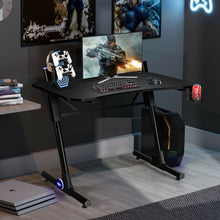 Load image into Gallery viewer, 43.5 Inch Height Adjustable Gaming Desk with Blue LED Lights