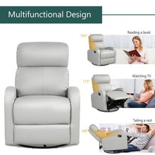 Load image into Gallery viewer, Recliner Chair Swivel Rocker Manual Single Sofa Lounger with Footrest-Gray