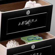 Load image into Gallery viewer, Solid Wood Elegant Storage Nightstand w/ 2 Locking Drawers-Black