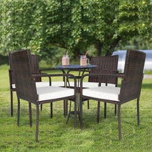 Load image into Gallery viewer, 4 PCS Outdoor Patio Rattan Dining Chairs Cushioned Sofa