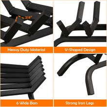 Load image into Gallery viewer, 24" Iron Fireplace Log Grate Firewood Burning Rack