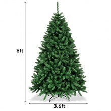 Load image into Gallery viewer, LUCKTREE 6 Ft Hinged Artificial Christmas Tree with Solid Metal Stand