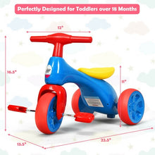 Load image into Gallery viewer, Toddler Tricycle Balance Bike Scooter Kids Riding Toys w/ Sound & Storage-Red