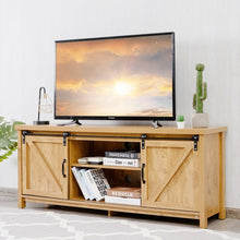 Load image into Gallery viewer, TV Stand with Cabinet Sliding Barn Door -Golden