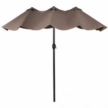 Load image into Gallery viewer, 15' Twin Patio Umbrella Double-Sided Outdoor Market Umbrella without Base -Tan