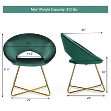 Load image into Gallery viewer, Modern Accent Velvet Dining Arm Chair w/ Golden Metal Legs & Soft Cushion-DG