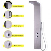 Load image into Gallery viewer, 55" Brushed Stainless Steel Shower Panel Rainfall Waterfall
