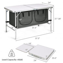 Load image into Gallery viewer, Height Adjustable Folding Camping Table-Gray