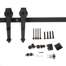 Load image into Gallery viewer, New 6 FT Black Modern Antique Style Sliding Barn Wood Door Hardware Closet Set