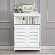 Load image into Gallery viewer, Wood Freestanding Bathroom Storage Cabinet with Double Shutter Door-White