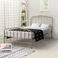Load image into Gallery viewer, Twin Size Metal Bed Frame with Headboard & Footboard-Brown