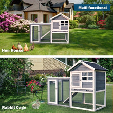 Load image into Gallery viewer, Outdoor Wooden Rabbit hutch-Gray
