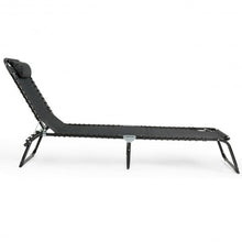 Load image into Gallery viewer, Foldable Camping Patio Chaise Lounge Chair-Black