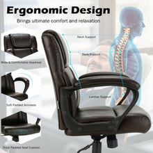 Load image into Gallery viewer, Adjustable Leather Executive Office Chair Computer Desk Chair with Armrest