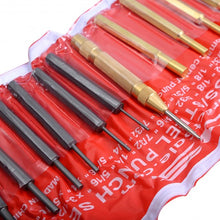 Load image into Gallery viewer, 18 Pcs Brass & Steel Punch Set Solid w/ Automatic Pin Center Pouch