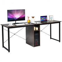 Load image into Gallery viewer, 2 Person Computer Desk with Cabinet and X-Shaped Frame