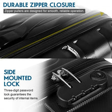 Load image into Gallery viewer, 18" ABS Lightweight Hardshell Luggage Suitcase with 4-Wheel-Black