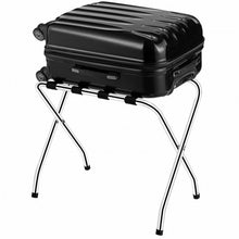 Load image into Gallery viewer, Foldable Luggage Rack Chromed Metal Suitcase Stand Holder Shoes Shelf Home Hotel