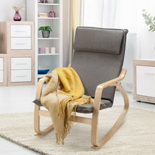 Load image into Gallery viewer, Modern Bentwood Rocking Chair Fabric Upholstered Relax Rocker Lounge Chair-Gray